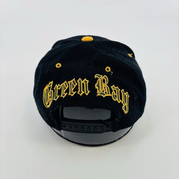 Vintage Green Bay Packers Blockhead SnapBack Hat Drew Pearson Old English - Picture 1 of 6